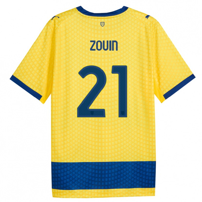 Danxen Damen Aymen Zouin #21 Gelb Blau Schwarz Auswärtstrikot Trikot 2026/27 T-Shirt Schweiz