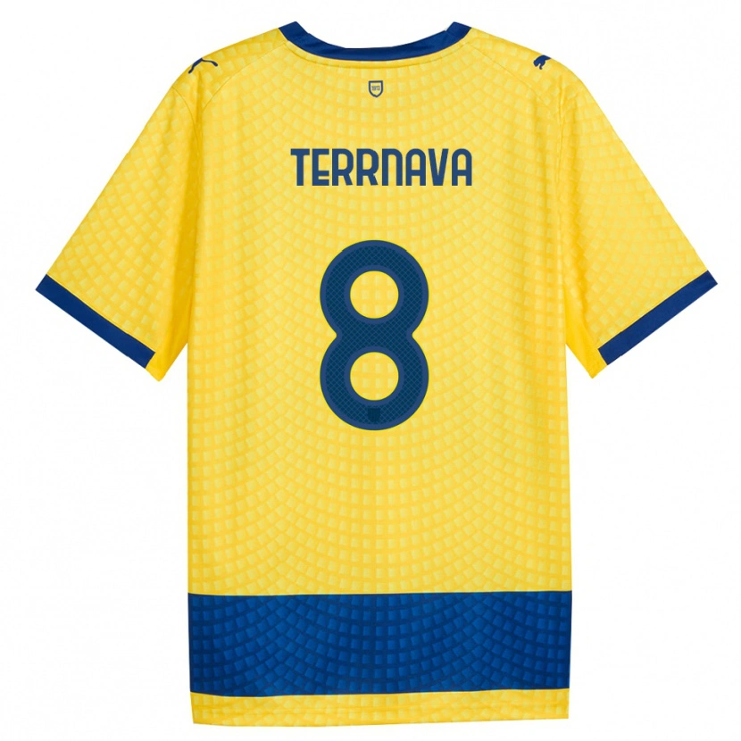 Danxen Damen Dren Terrnava #8 Gelb Blau Schwarz Auswärtstrikot Trikot 2026/27 T-Shirt Schweiz