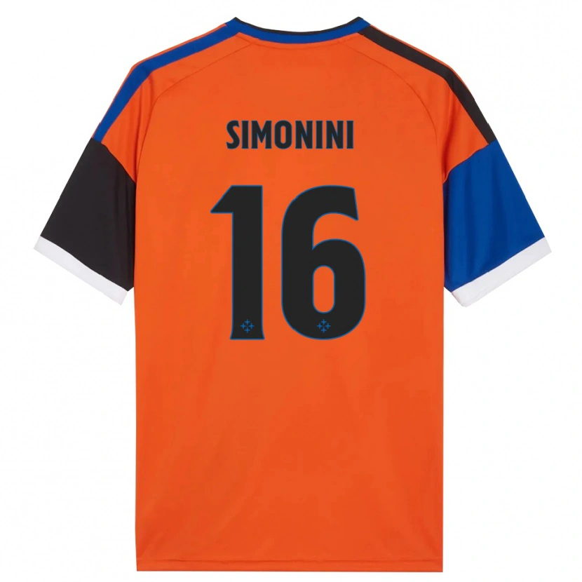 Danxen Damen Nicolò Simonini #16 Orange Blau Schwarz Weiß Auswärtstrikot Trikot 2026/27 T-Shirt Schweiz