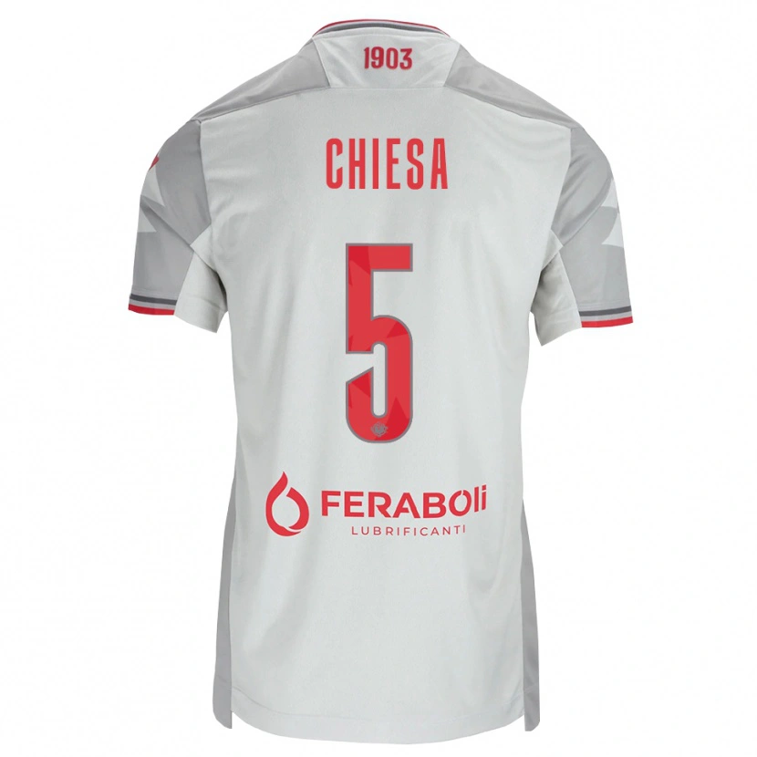 Danxen Damen Mattia Chiesa #5 Grau Weiß Rot Auswärtstrikot Trikot 2026/27 T-Shirt Schweiz