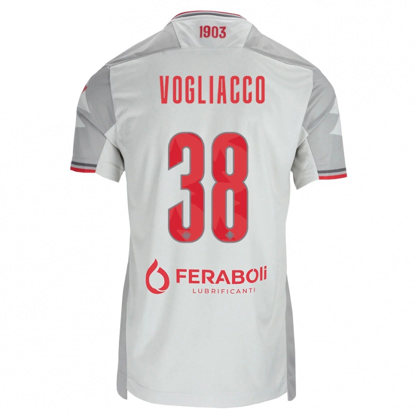 Danxen Damen Alessandro Vogliacco #38 Grau Weiß Rot Auswärtstrikot Trikot 2026/27 T-Shirt Schweiz