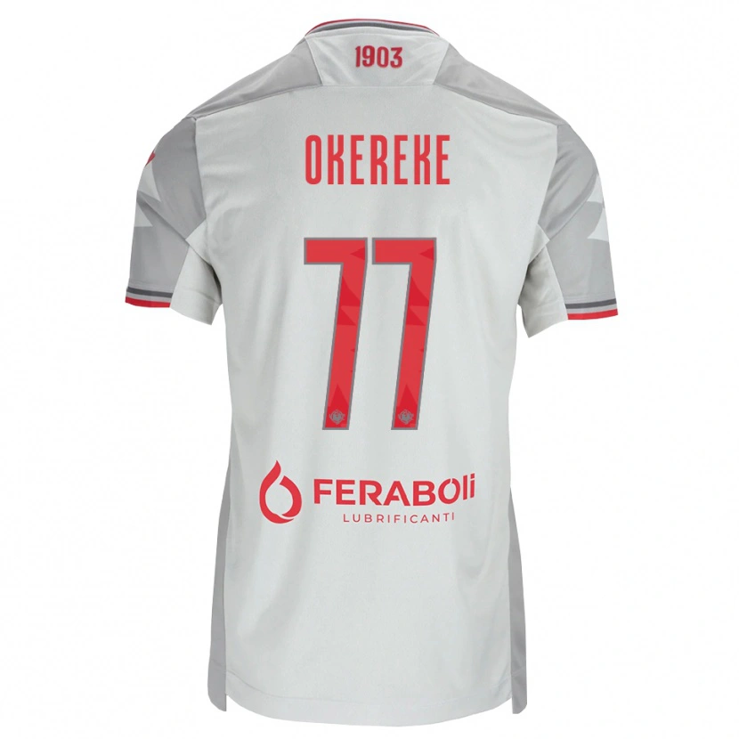 Danxen Damen David Okereke #77 Grau Weiß Rot Auswärtstrikot Trikot 2026/27 T-Shirt Schweiz