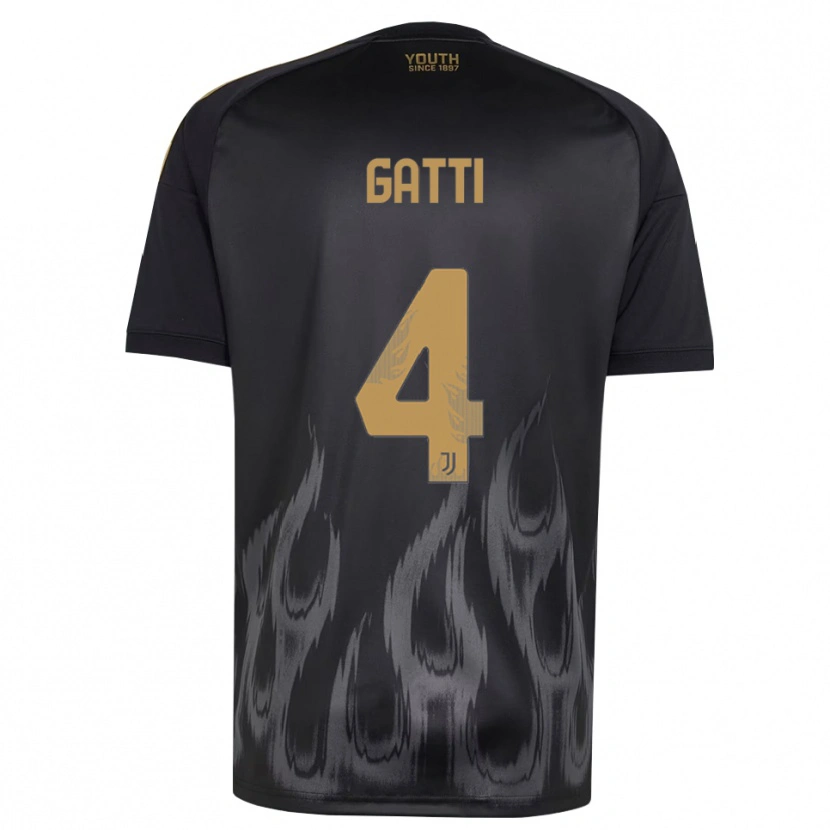 Danxen Damen Federico Gatti #4 Schwarz Braun Ausweichtrikot Trikot 2026/27 T-Shirt Schweiz
