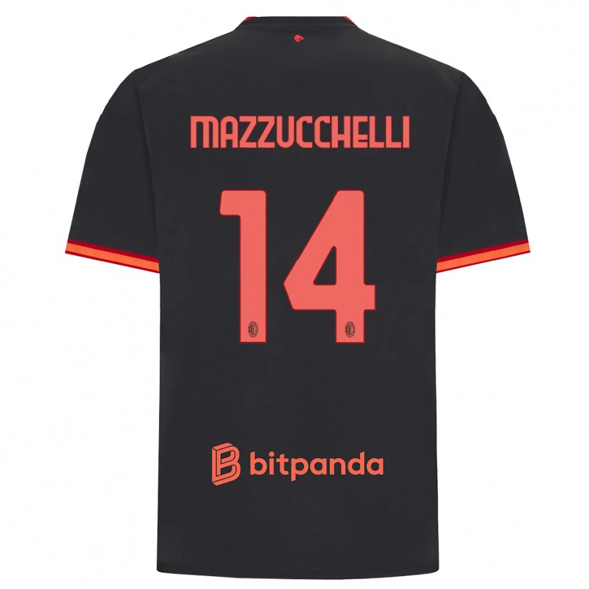 Danxen Damen Paolo Mazzucchelli #14 Schwarz Rot Ausweichtrikot Trikot 2026/27 T-Shirt Schweiz