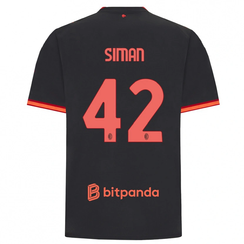 Danxen Damen Alexandru Șiman #42 Schwarz Rot Ausweichtrikot Trikot 2026/27 T-Shirt Schweiz