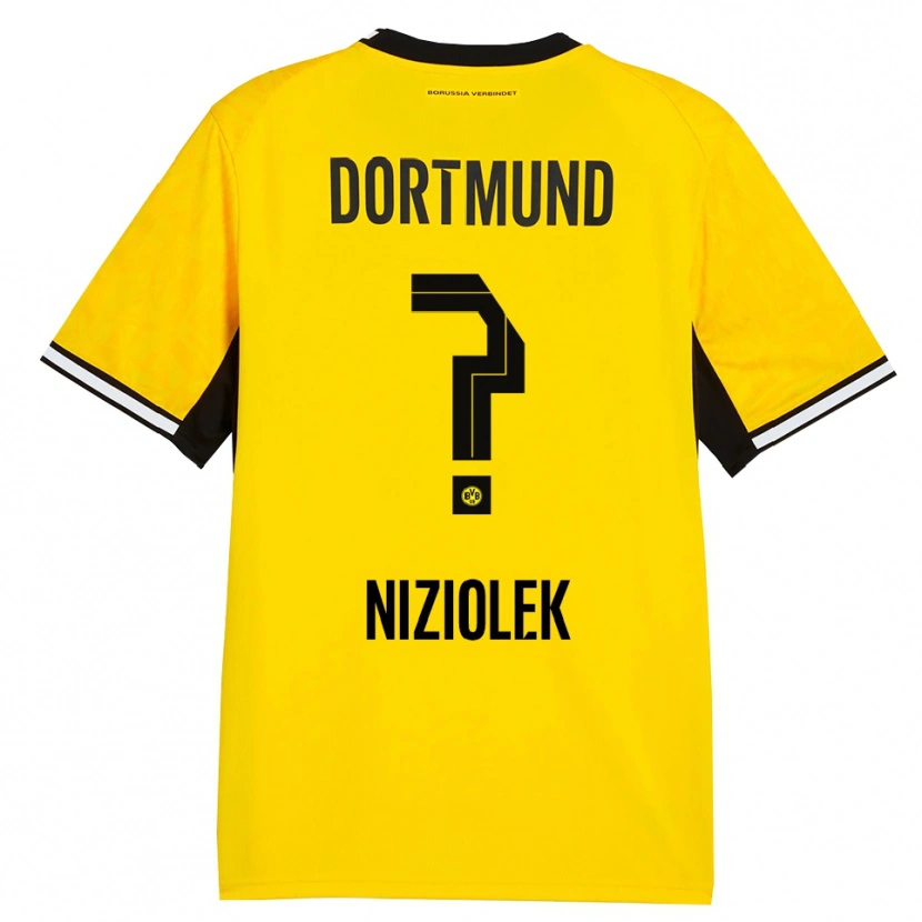 Danxen Kinder Alex Niziolek #0 Gelb Schwarz Weiß Heimtrikot Trikot 2026/27 T-Shirt Schweiz