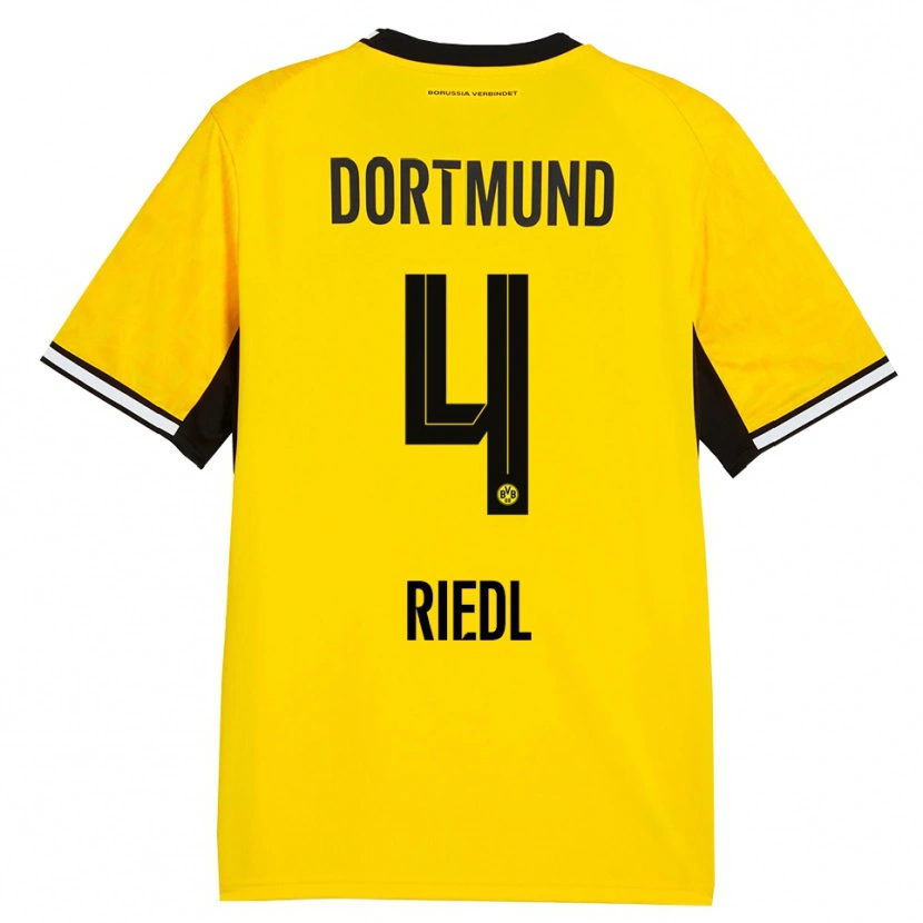 Danxen Kinder Jan-Luca Riedl #4 Gelb Schwarz Weiß Heimtrikot Trikot 2026/27 T-Shirt Schweiz