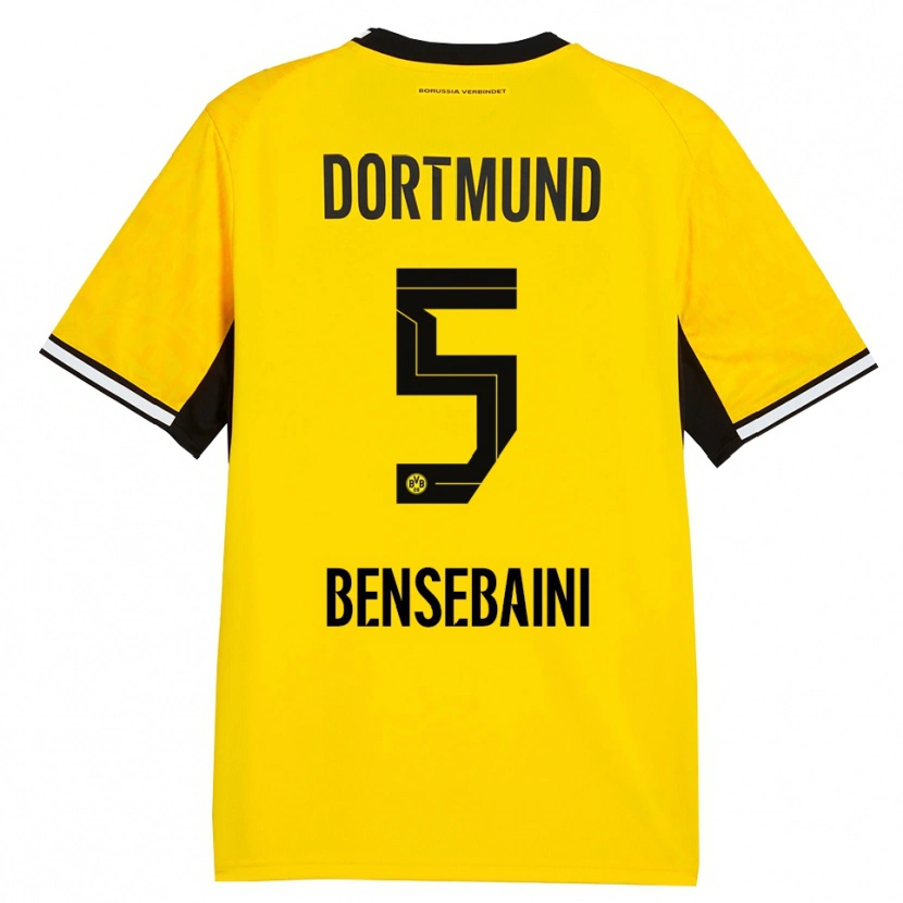 Danxen Kinder Ramy Bensebaini #5 Gelb Schwarz Weiß Heimtrikot Trikot 2026/27 T-Shirt Schweiz