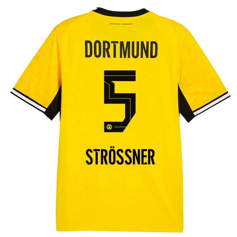 Danxen Kinder Lenni Strößner #5 Gelb Schwarz Weiß Heimtrikot Trikot 2026/27 T-Shirt Schweiz