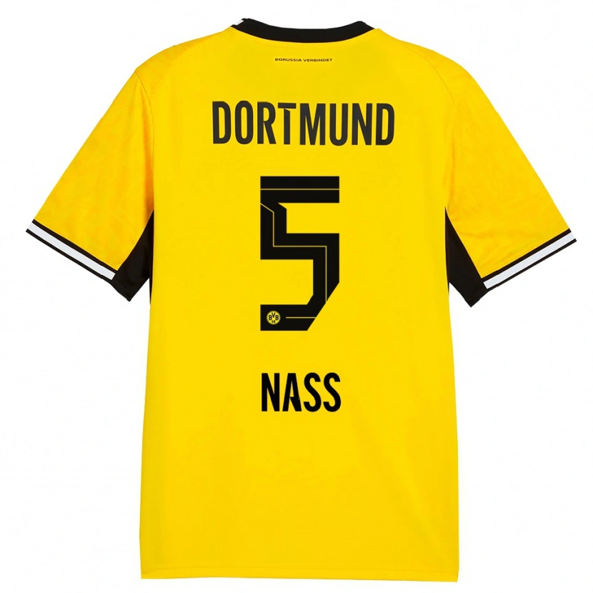 Danxen Kinder Maximilian Nass #5 Gelb Schwarz Weiß Heimtrikot Trikot 2026/27 T-Shirt Schweiz
