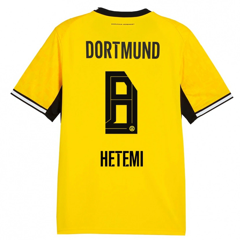 Danxen Kinder Rilind Hetemi #8 Gelb Schwarz Weiß Heimtrikot Trikot 2026/27 T-Shirt Schweiz