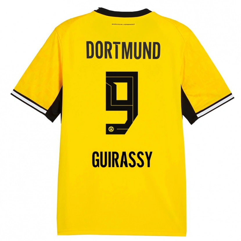 Danxen Kinder Serhou Guirassy #9 Gelb Schwarz Weiß Heimtrikot Trikot 2026/27 T-Shirt Schweiz