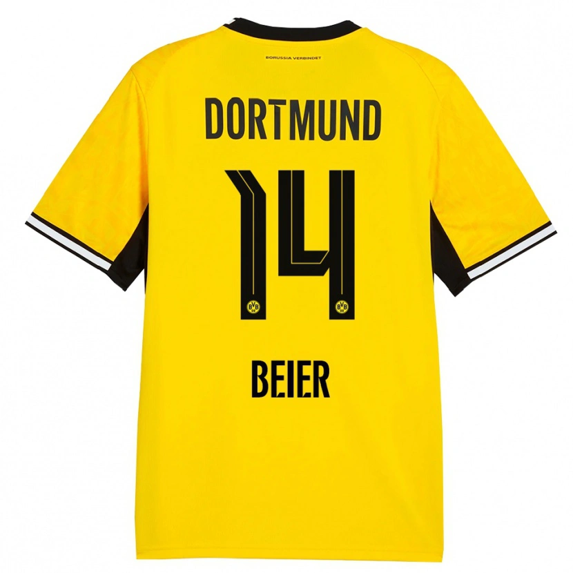 Danxen Kinder Maximilian Beier #14 Gelb Schwarz Weiß Heimtrikot Trikot 2026/27 T-Shirt Schweiz