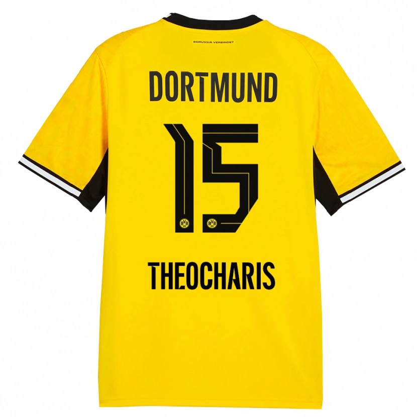 Danxen Kinder Elefterios Theocharis #15 Gelb Schwarz Weiß Heimtrikot Trikot 2026/27 T-Shirt Schweiz