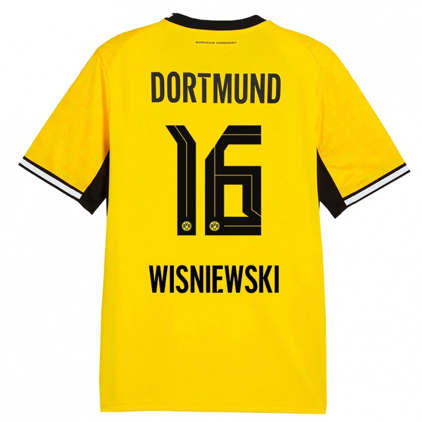 Danxen Kinder Lucy Wisniewski #16 Gelb Schwarz Weiß Heimtrikot Trikot 2026/27 T-Shirt Schweiz