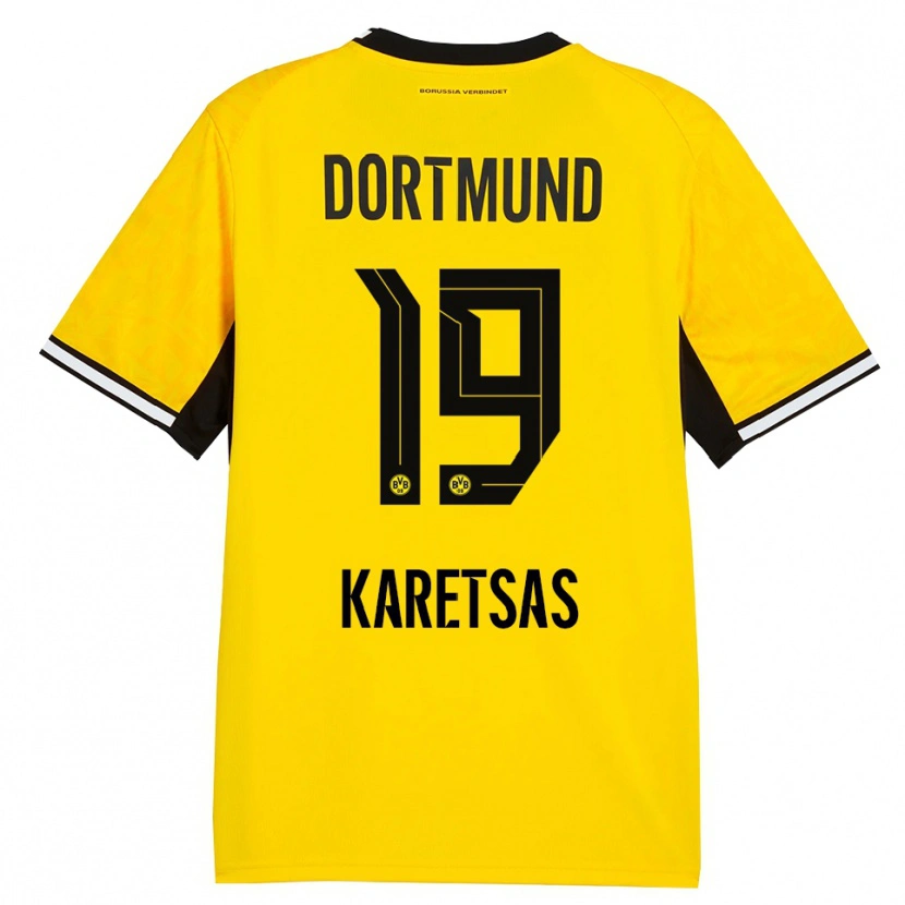 Danxen Kinder Konstantinos Karetsas #19 Gelb Schwarz Weiß Heimtrikot Trikot 2026/27 T-Shirt Schweiz