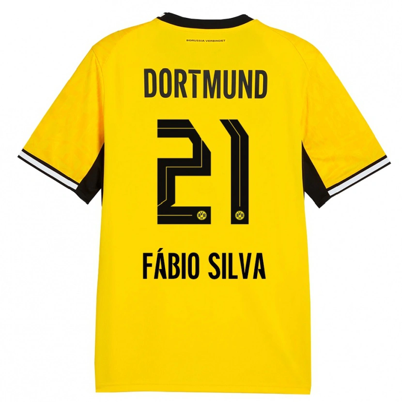Danxen Kinder Fábio Silva #21 Gelb Schwarz Weiß Heimtrikot Trikot 2026/27 T-Shirt Schweiz