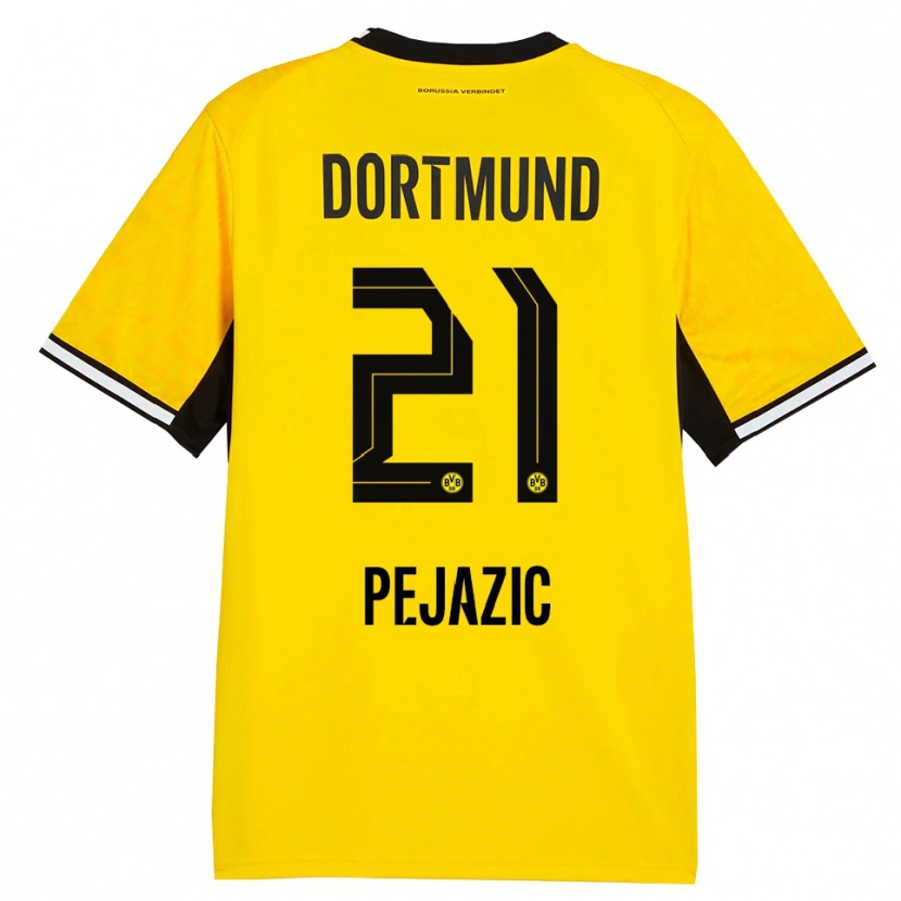 Danxen Kinder Mario Pejazic #21 Gelb Schwarz Weiß Heimtrikot Trikot 2026/27 T-Shirt Schweiz