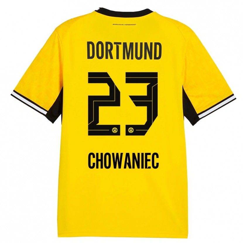 Danxen Kinder Jonas Chowaniec #23 Gelb Schwarz Weiß Heimtrikot Trikot 2026/27 T-Shirt Schweiz