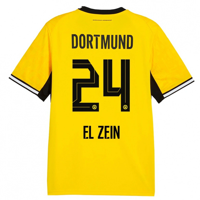 Danxen Kinder Abu-Bekir Omer El-Zein #24 Gelb Schwarz Weiß Heimtrikot Trikot 2026/27 T-Shirt Schweiz