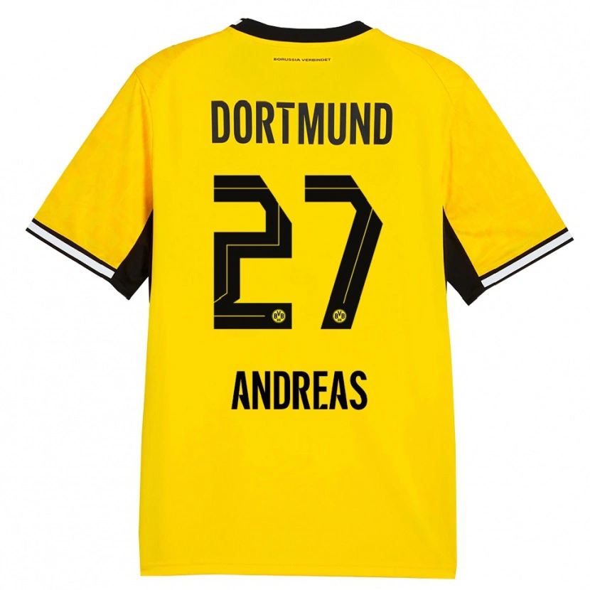 Danxen Kinder Kuno Andreas #27 Gelb Schwarz Weiß Heimtrikot Trikot 2026/27 T-Shirt Schweiz