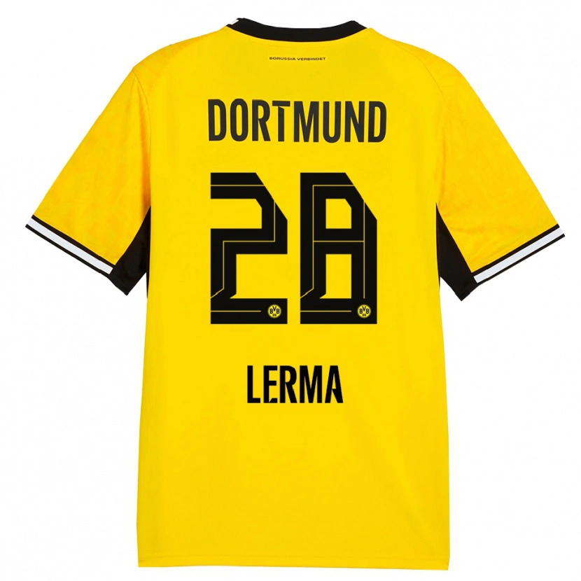 Danxen Kinder Justin Lerma #28 Gelb Schwarz Weiß Heimtrikot Trikot 2026/27 T-Shirt Schweiz