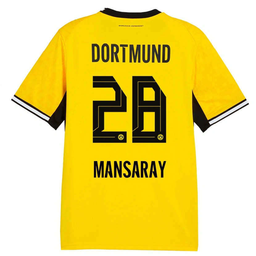 Danxen Kinder Ismael Mansaray #28 Gelb Schwarz Weiß Heimtrikot Trikot 2026/27 T-Shirt Schweiz