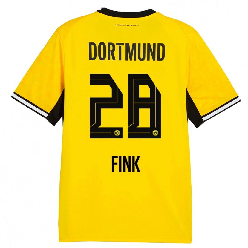Danxen Kinder Bradley Fink #28 Gelb Schwarz Weiß Heimtrikot Trikot 2026/27 T-Shirt Schweiz
