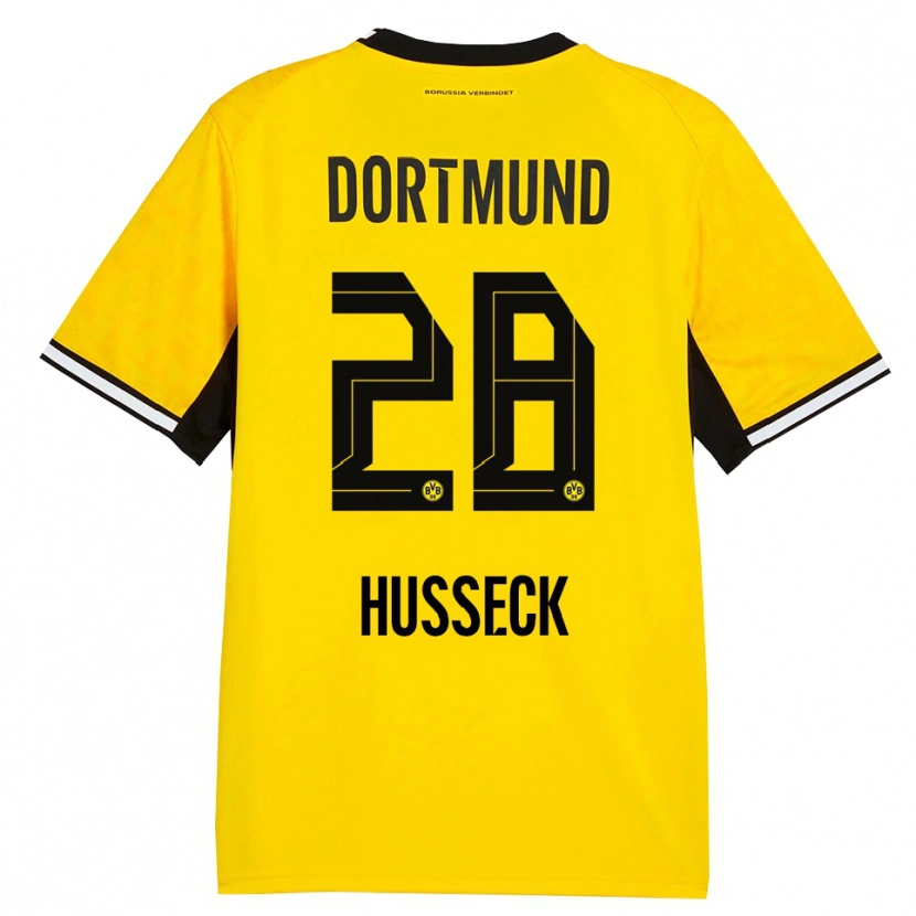 Danxen Kinder Jonah Husseck #28 Gelb Schwarz Weiß Heimtrikot Trikot 2026/27 T-Shirt Schweiz