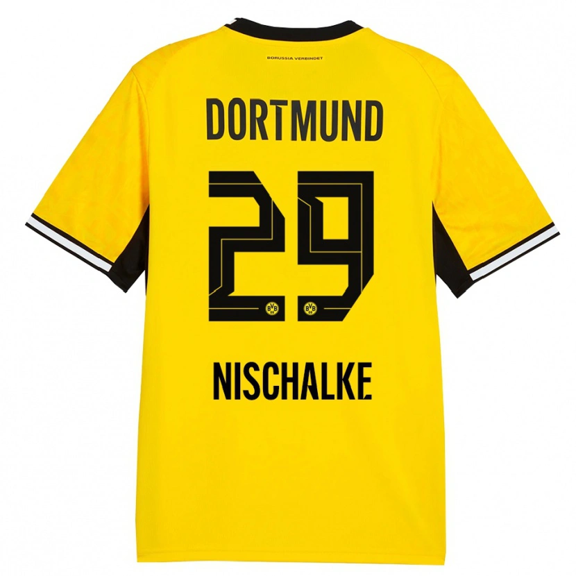 Danxen Kinder Jermain Nischalke #29 Gelb Schwarz Weiß Heimtrikot Trikot 2026/27 T-Shirt Schweiz