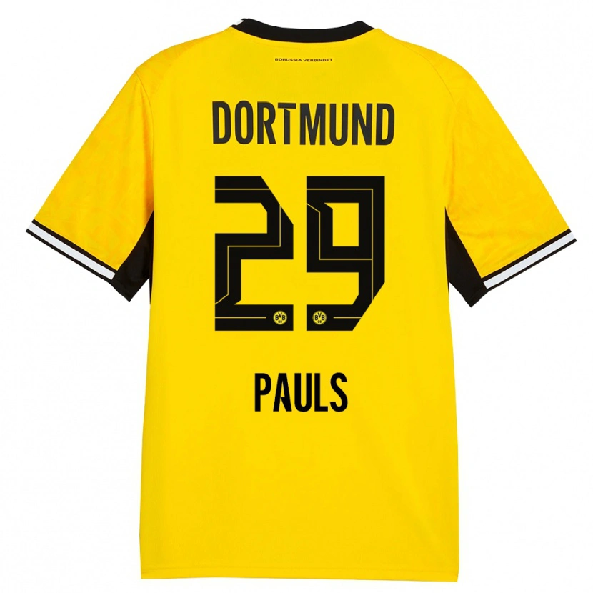 Danxen Kinder Emilia Pauls #29 Gelb Schwarz Weiß Heimtrikot Trikot 2026/27 T-Shirt Schweiz