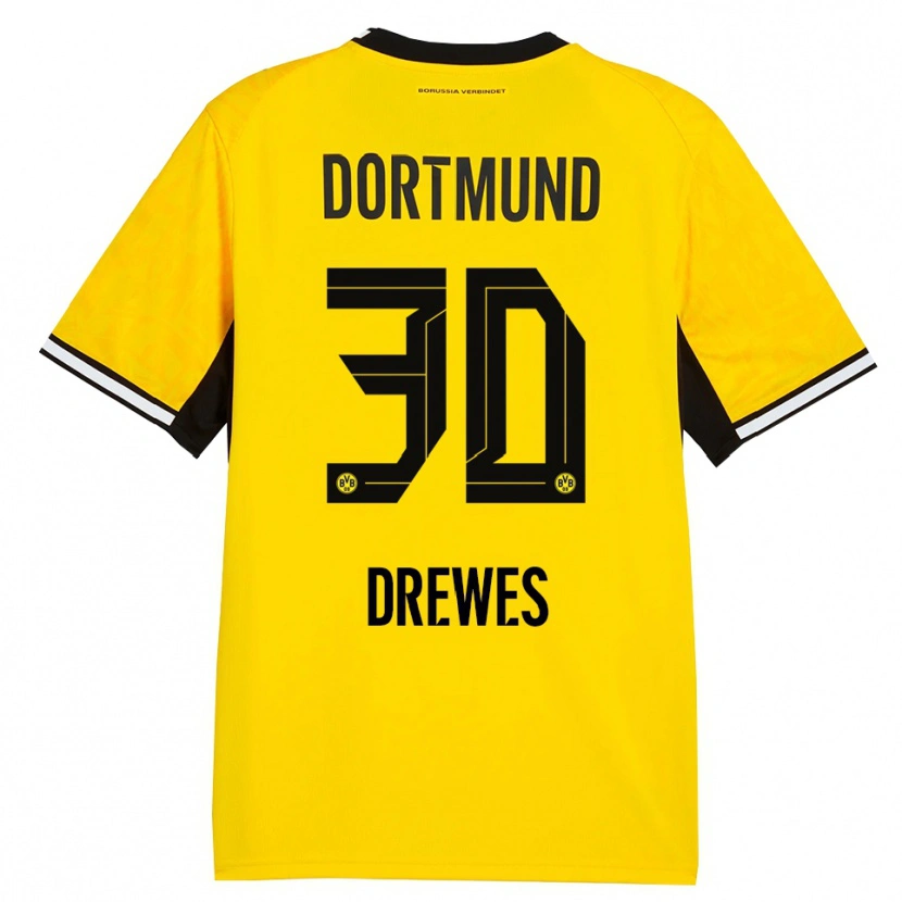Danxen Kinder Patrick Drewes #30 Gelb Schwarz Weiß Heimtrikot Trikot 2026/27 T-Shirt Schweiz