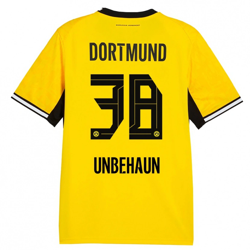 Danxen Kinder Luca Unbehaun #38 Gelb Schwarz Weiß Heimtrikot Trikot 2026/27 T-Shirt Schweiz