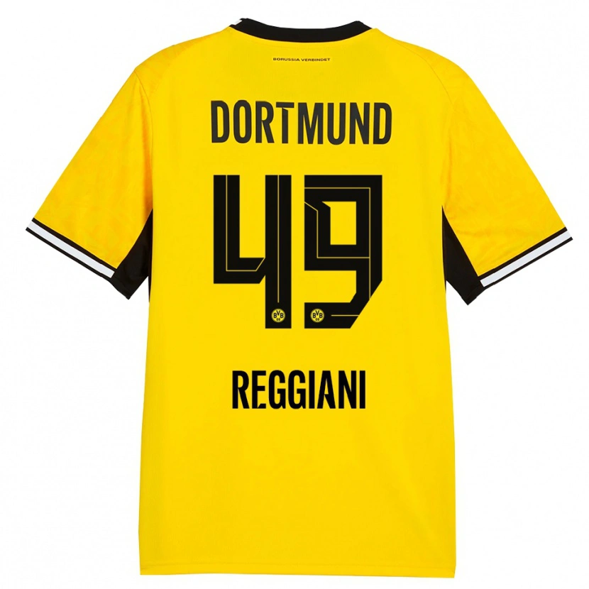 Danxen Kinder Luca Reggiani #49 Gelb Schwarz Weiß Heimtrikot Trikot 2026/27 T-Shirt Schweiz