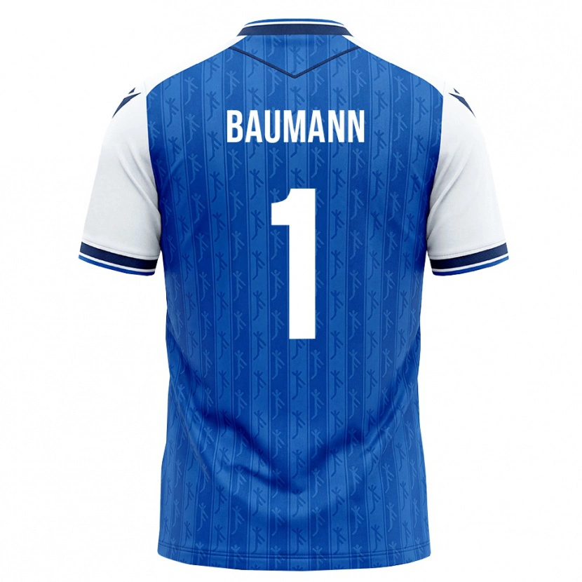 Danxen Kinder Oliver Baumann #1 Königsblau Weiß Heimtrikot Trikot 2026/27 T-Shirt Schweiz