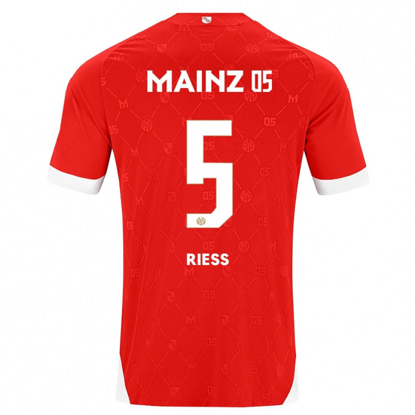 Danxen Kinder Fabian Rieß #5 Rot Weiß Heimtrikot Trikot 2026/27 T-Shirt Schweiz