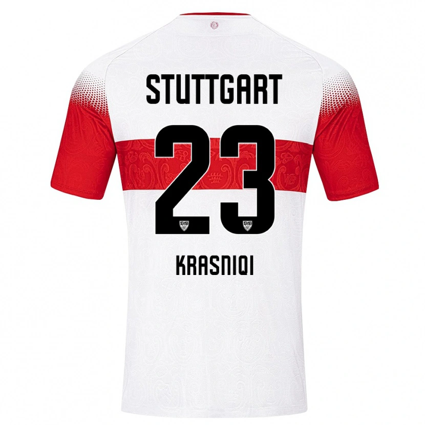 Danxen Kinder Elton Krasniqi #23 Weiß Rot Gelb Heimtrikot Trikot 2026/27 T-Shirt Schweiz
