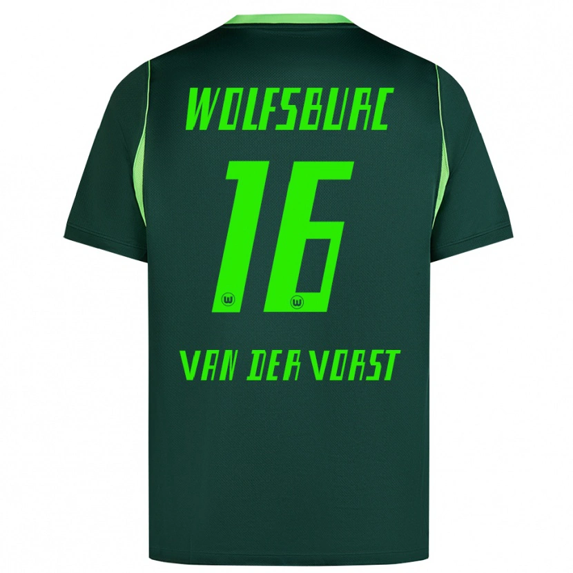 Danxen Kinder Fynn Van Der Vorst #16 Dunkelgrün Weiß Heimtrikot Trikot 2026/27 T-Shirt Schweiz