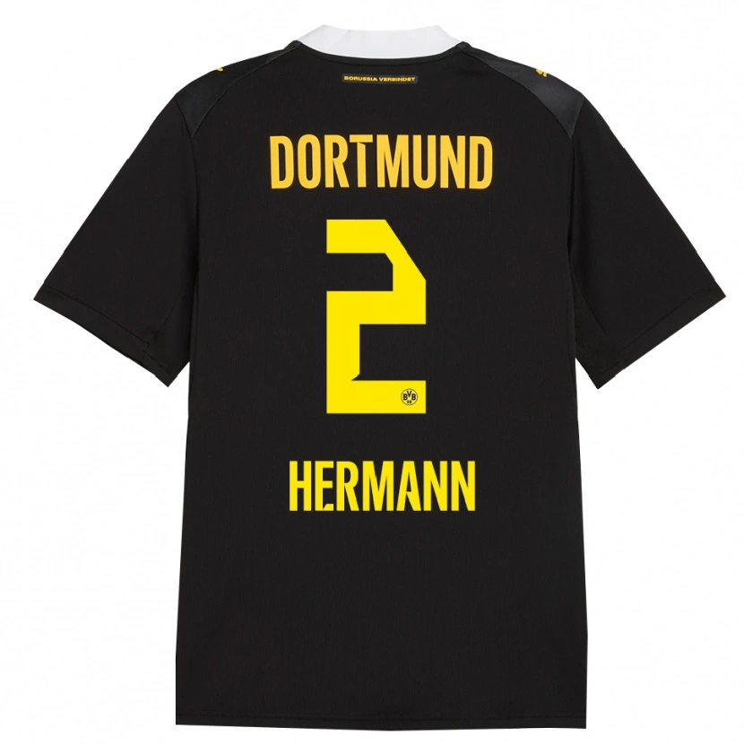 Danxen Kinder Ben Hermann #2 Schwarz Rot Gelb Auswärtstrikot Trikot 2026/27 T-Shirt Schweiz