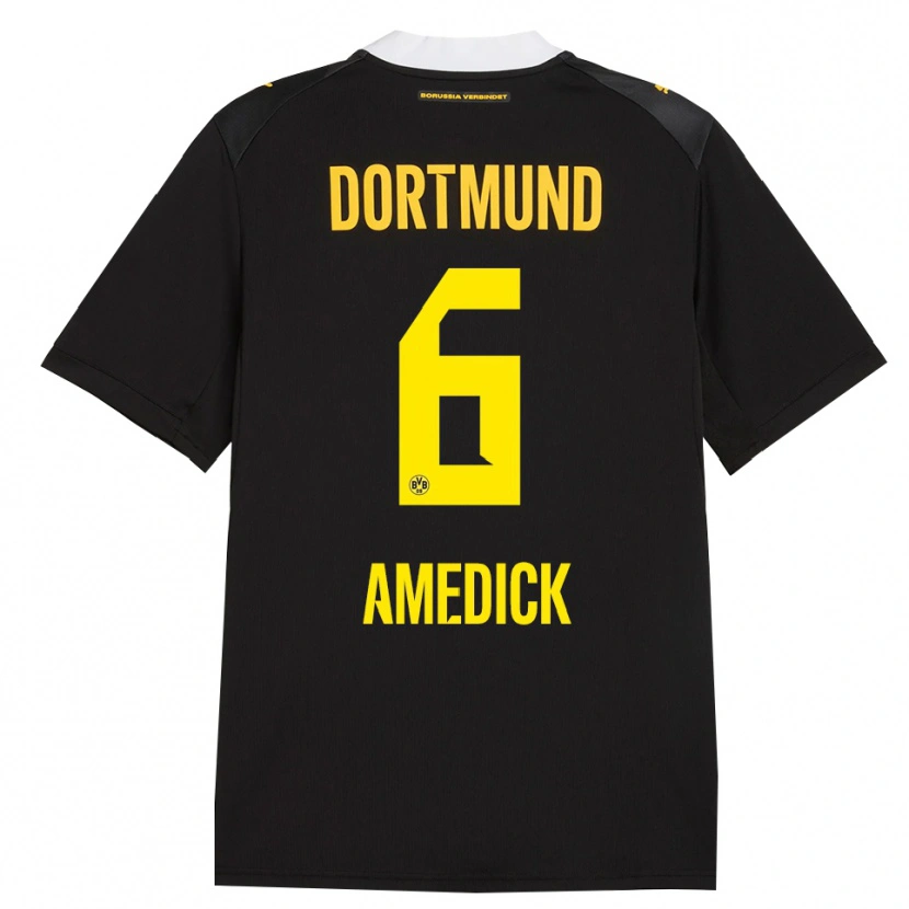 Danxen Kinder Maik Amedick #6 Schwarz Rot Gelb Auswärtstrikot Trikot 2026/27 T-Shirt Schweiz