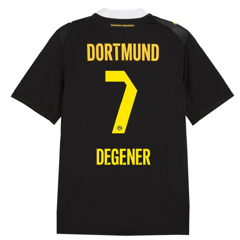 Danxen Kinder Tim Degener #7 Schwarz Rot Gelb Auswärtstrikot Trikot 2026/27 T-Shirt Schweiz