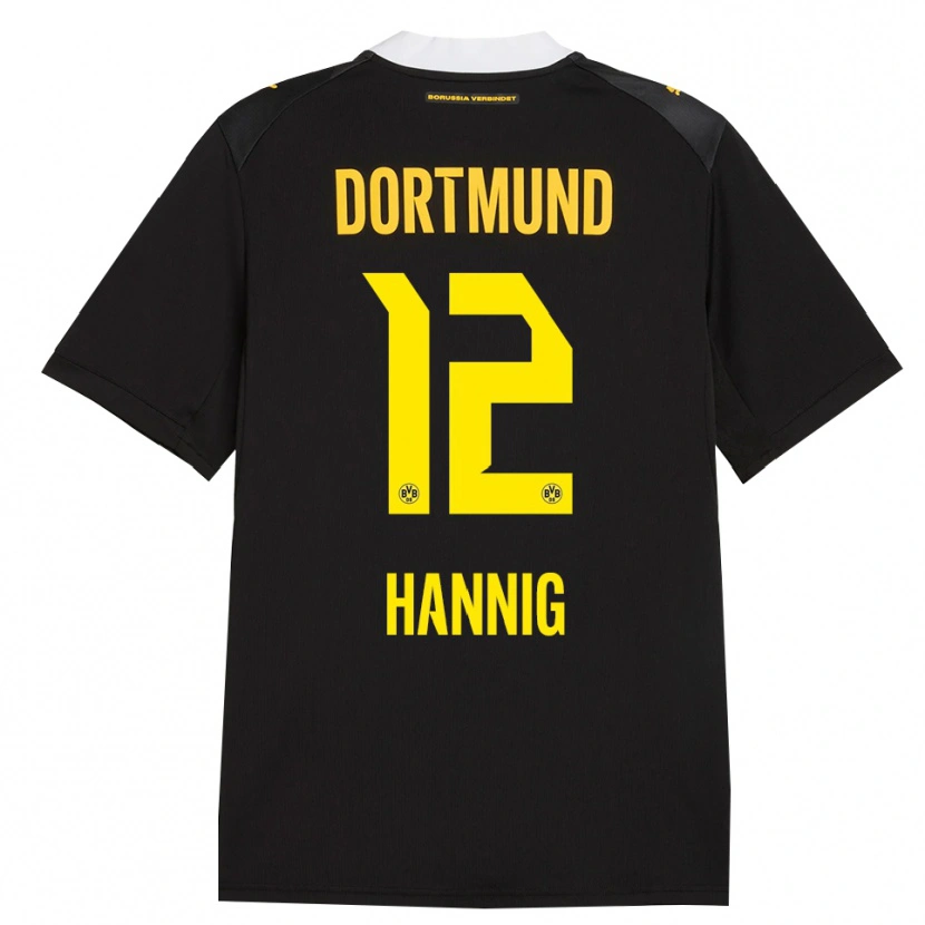 Danxen Kinder Paul Hannig #12 Schwarz Rot Gelb Auswärtstrikot Trikot 2026/27 T-Shirt Schweiz