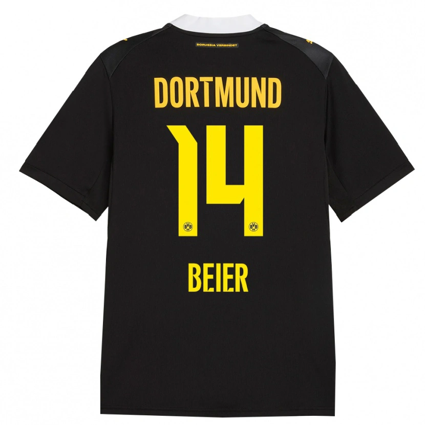 Danxen Kinder Maximilian Beier #14 Schwarz Rot Gelb Auswärtstrikot Trikot 2026/27 T-Shirt Schweiz