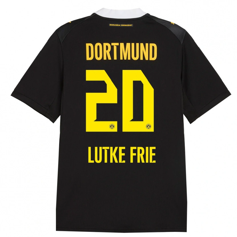Danxen Kinder Dennis Lutke-Frie #20 Schwarz Rot Gelb Auswärtstrikot Trikot 2026/27 T-Shirt Schweiz