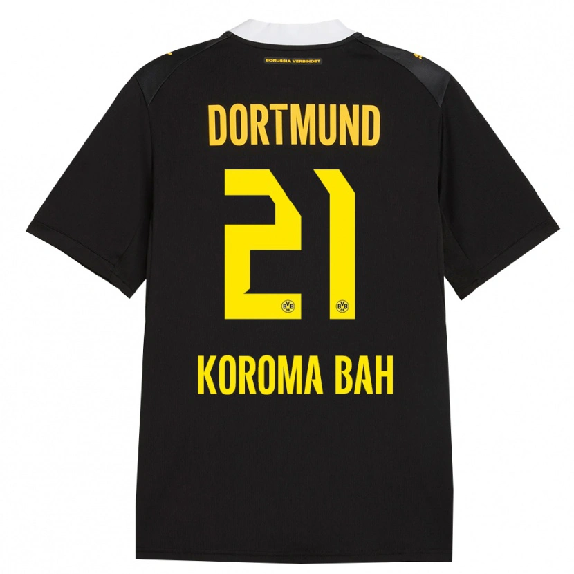 Danxen Kinder Septimus Koroma Bah #21 Schwarz Rot Gelb Auswärtstrikot Trikot 2026/27 T-Shirt Schweiz