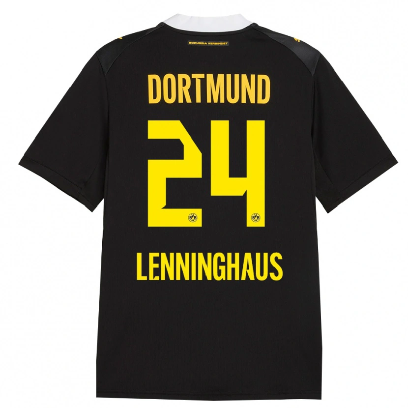 Danxen Kinder Mika Lenninghaus #24 Schwarz Rot Gelb Auswärtstrikot Trikot 2026/27 T-Shirt Schweiz