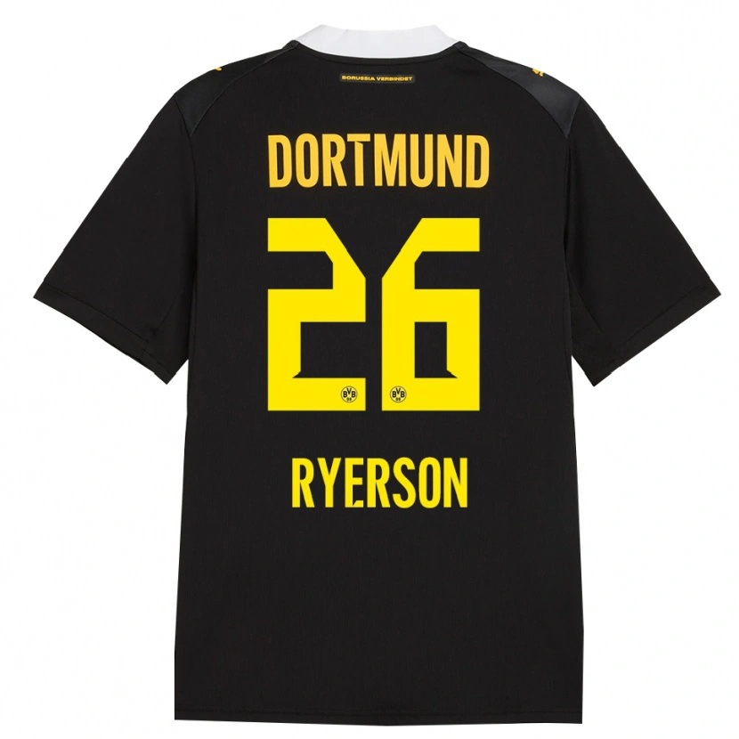 Danxen Kinder Julian Ryerson #26 Schwarz Rot Gelb Auswärtstrikot Trikot 2026/27 T-Shirt Schweiz