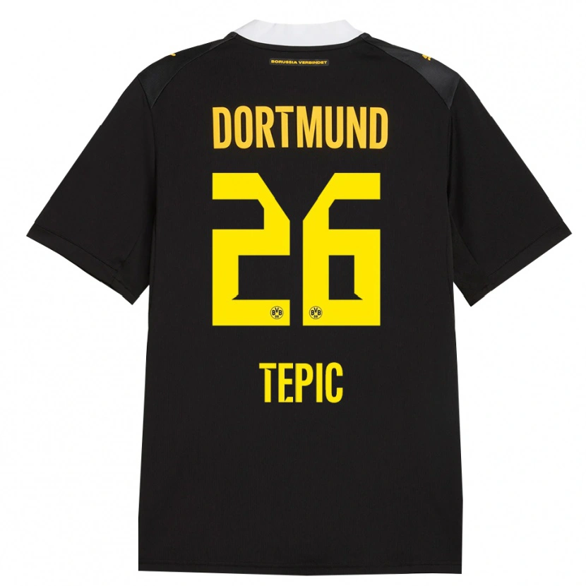 Danxen Kinder Lyon Tepic #26 Schwarz Rot Gelb Auswärtstrikot Trikot 2026/27 T-Shirt Schweiz