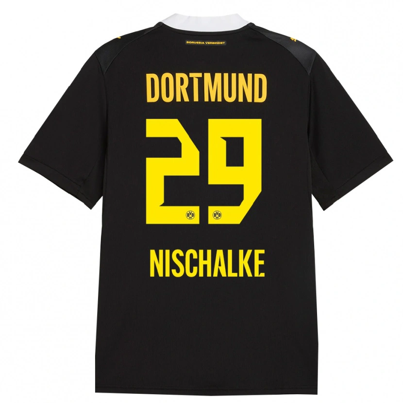 Danxen Kinder Jermain Nischalke #29 Schwarz Rot Gelb Auswärtstrikot Trikot 2026/27 T-Shirt Schweiz
