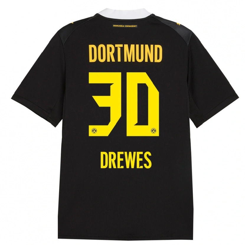 Danxen Kinder Patrick Drewes #30 Schwarz Rot Gelb Auswärtstrikot Trikot 2026/27 T-Shirt Schweiz